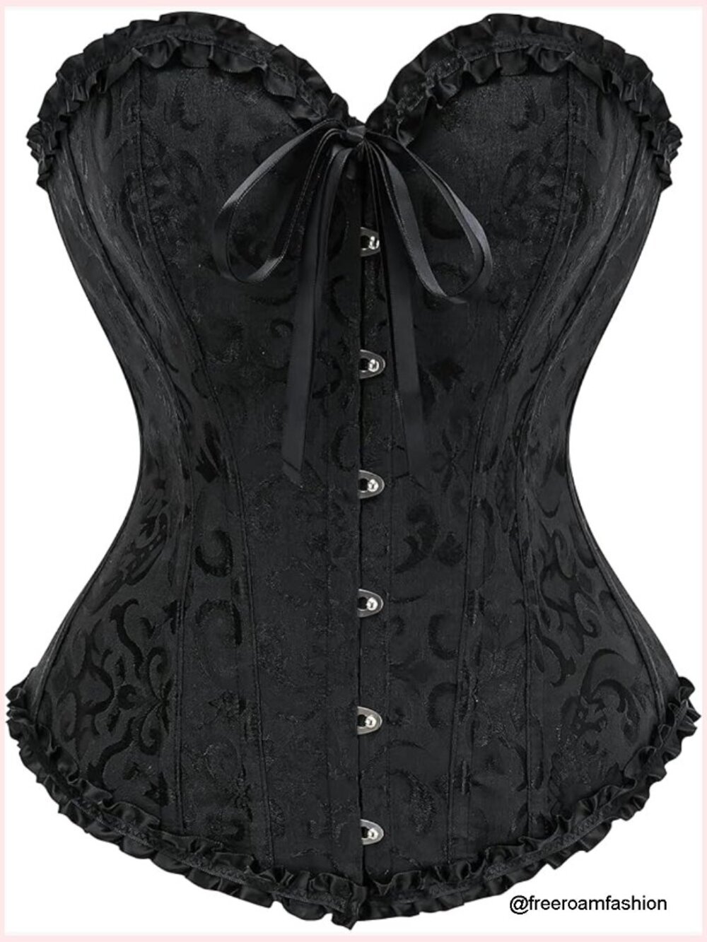 Overbust Lace Up Waist Cincher Shapewear Corset Bustier Top